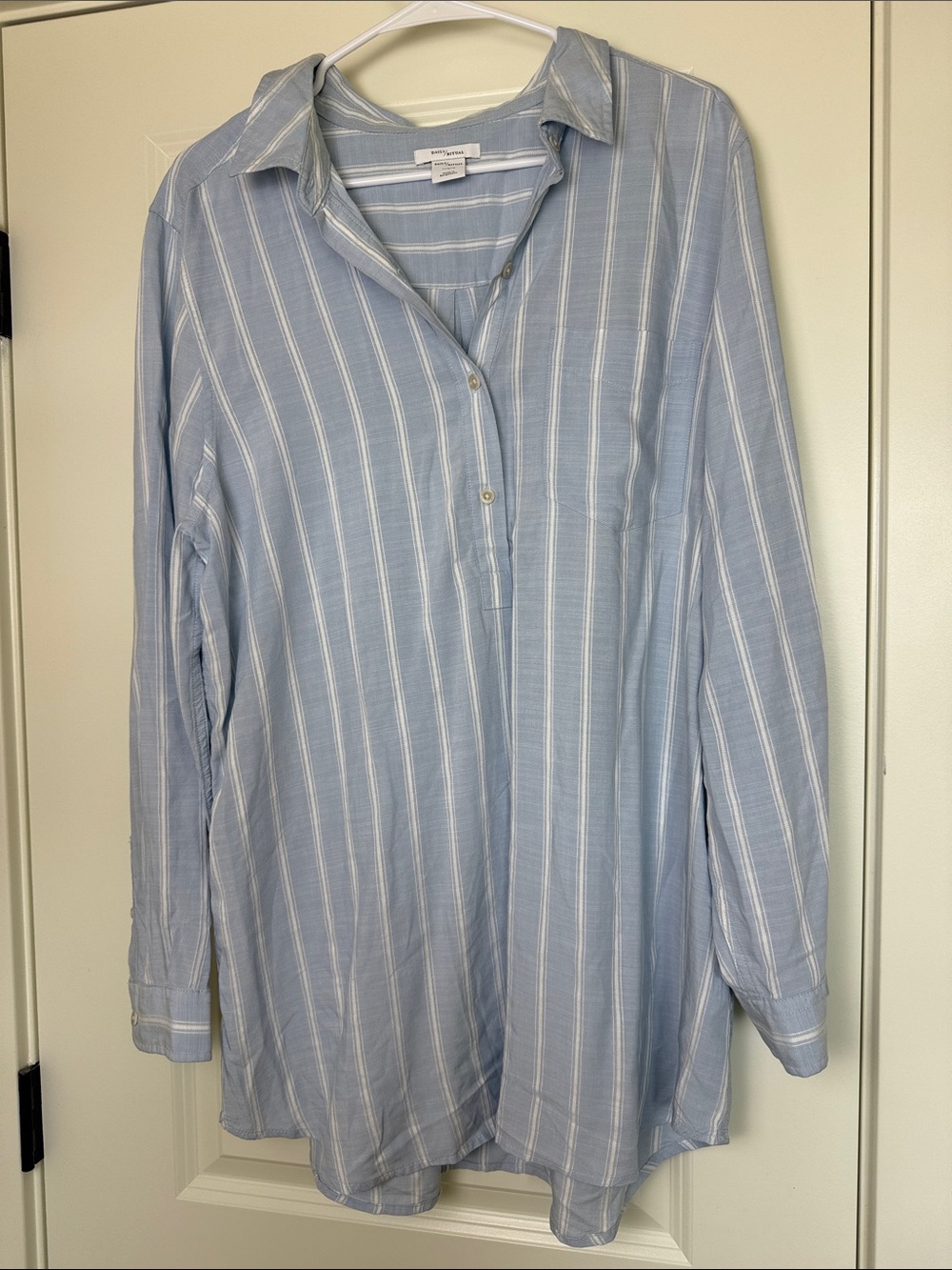 Daily Ritual | Light Blue & White Striped Tunic Cover Up